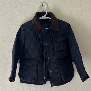 Ralph Lauren Navy Quilted Jacket with Brown Accents